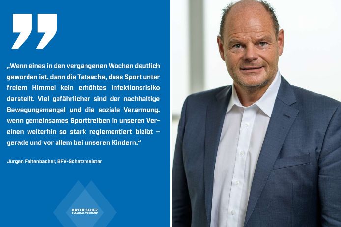 BFV-Schatzmeister Jürgen Faltenbacher richtet einen dringenden Appell an die Bayerische Staatsregierung.