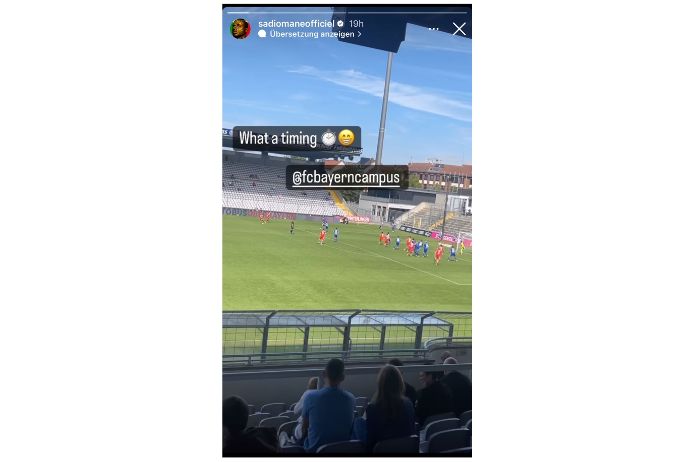 Sadio Mané postet Tor aus der Regionalliga Bayern bei Instagram.