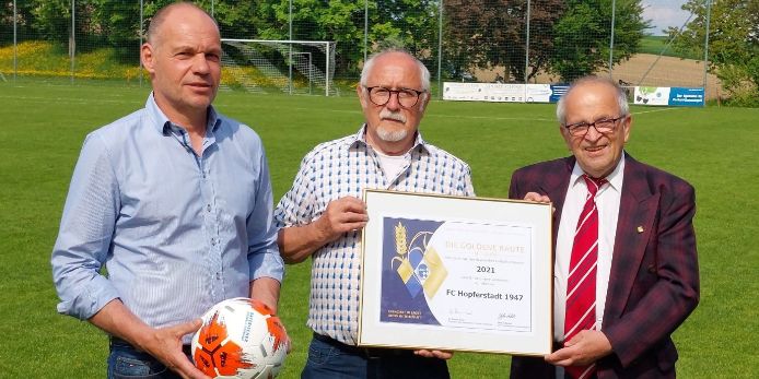 Goldene Raute mit Ähre FC Hopferstadt