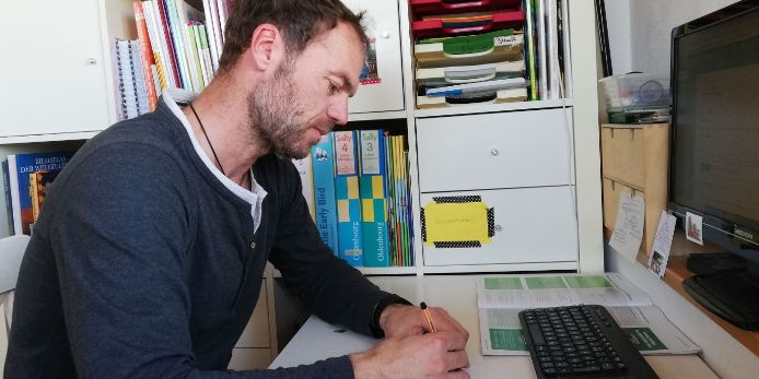 Marco Konrad, Trainer des FV Illertissen, im Home-Office