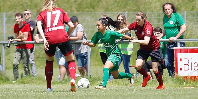 Spielszene beim BFV-Pokal-Finale der Frauen 2019 zwischen dem FC Forstern und dem 1. FC Nürnberg