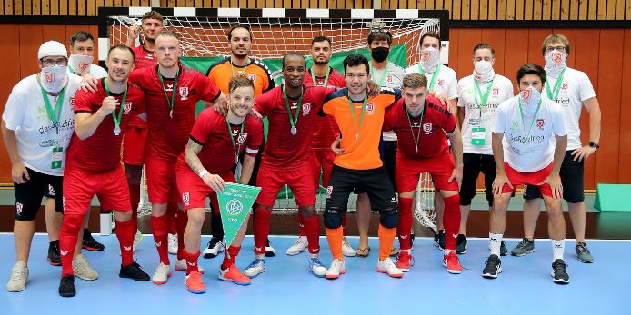 Der SSV Jahn Regensburg bei der Deutschen Futsal-Meisterschaft 2020.