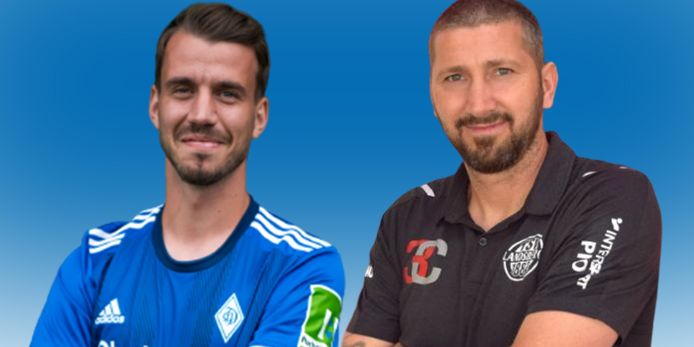 Nico Karger vom FC Deisenhofen und Sascha Mölders vom TSV Landsberg