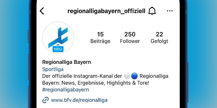 Die Regionalliga Bayern gibt's ab sofort auch bei Instagram.