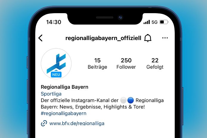Die Regionalliga Bayern gibt's ab sofort auch bei Instagram.